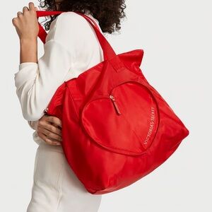 VICTORIA'S SECRET Red Valentine’s Day Packable Tote Bag